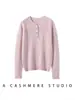 Suéter de cachemira para mujer, nuevo estilo otoño e invierno, jersey de punto trenzado vintage, top de punto suelto de cachemira de cabra de color liso