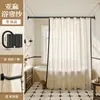 Cortina de ducha impermeable y a prueba de moho de lino de alta calidad, cortina para puerta de cabina de ducha, panel separador de zona seca y húmeda, secado rápido, no requiere taladro