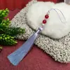 Yixiangfei 10cm borla con borlas y cuentas marcapáginas ropa infantil sombrero colgante manualidades cheongsam adornos para hombros de nube