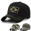 Nueva gorra de béisbol con camuflaje de bandera de Brasil transfronteriza europea y americana, sombrero militar casual de moda, sombrero de pesca para exteriores, venta al por mayor