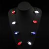 Collar Lester para el Día Nacional, con 8 luces LED y cuentas de piña, luminoso, ideal para celebrantes de Internet.