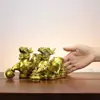 Nuevos Adornos de Pixiu de Cobre, un Par de Pixiu Macho y Hembra, Pixiu de Cobre con Cuenco del Tesoro para Sala de Estar Uso Doméstico, Pixiu con Lingotes