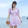 Traje de baño de talla grande para mujer, falda de una pieza, suelto, cubierto de carne, ajustado, conservador, color sólido, vacaciones de primavera, traje de baño para chica gordita, al por mayor