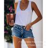 Compra directa de fábrica en AliExpress 2021: pantalones cortos vaqueros lavados con borlas para mujer, pantalones cortos vaqueros sexis de moda para mujer.