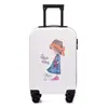 Atacado Personalizado Desenho Animado Bagagem Fosco Estilo Coreano Zíper Case com Rodinhas Roda Universal Malas Fechadura Combinatória para Homens e Mulheres