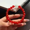 Pulseira de Cristal Natural, Ágata Vermelha Natural, Fantasma Floco de Neve, Joia Fashion e Versátil, Venda Direta do Fabricante
