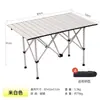 Mesa Dobrável Redonda Personalizada para Exterior com Pés Reunidos, Mesa Portátil para Piquenique e Churrasco, Estilo Acampamento Familiar, Mesa Simples tipo Rolinho de Ovo
