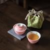Juego de Té Portátil Tazón con Tapa Única Una Taza Hibisco Morado Peonía Pintada a Mano Tazón de Té Personal Almacenamiento Traje de Viaje Taza Expresa