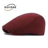 Gorra Plana Retro Clásica para Hombre de Otoño e Invierno Boina de Tweed Espiga Boina de Pico Estilo Británico para Mujer Tendencia