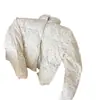 Tiantianmaifu Nuevo Estilo Coreano Estampado Floral Pequeño Cuello Alto Corto Algodón Relleno de Plumón Corte Holgado Chaqueta Acolchada para Mujer