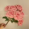 Tela Recubierta de Alta Gama 7 Cabezas Rosa Diamante Flor Artificial Hogar Boda Ramo Flor Falsa Exportación Amazon Mayorista