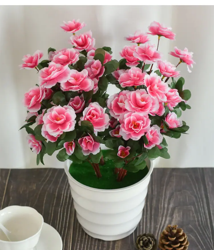仿真杜鹃花,小把花映山红,工程景区插地装饰,山茶花绢花假花