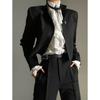 2025 Preto Ombro Direito Jaqueta de Terno Curta Slim Fit Uniforme de Alta Qualidade Estilo Cos Retro Simples Top