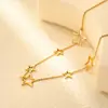 Cadena para Clavícula Popular de Estrella de Cinco Puntas Transfronteriza Ins Cadena de Hip-Hop de Moda Europea y Americana Joyería Collar de Acero Inoxidable Chapado en Oro de 18K