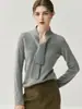 Suéter de Cachemira Nuevo Estilo Otoño/Invierno 2026 con Cuello Volante para Mujer, Suéter Básico de Punto Flojo con Cuello en V, Suéter de Lana Versátil