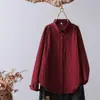 Moda Otoño 2024 Estilo Fresco Camisa de Manga Larga de Botones a un Lado con Rayas Verticales para Mujer Informal Holgada Top Artístico