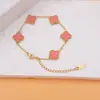 Pulseira de Aço Inoxidável com Trevo de Quatro Folhas e Cinco Flores de 13mm, Venda Quente Transfronteiriça para Mulheres, Joias Modernas de Luxo Leve, Atacado de Fábrica em Estoque