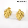 Conjunto de Brincos e Colar Irregulares de Coração e Folha Banhado a Ouro Estilo Europeu e Americano para Mulheres, Aço Inoxidável, Conjunto de Joias para Noiva, Moderno e Versátil
