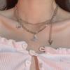 Borboleta Dupla Camada ins Cool Fashion Cool Colar Mulheres Spice Girls Collarbone Chain 2022 Nicho de luxo leve Novos acessórios
