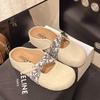 Novedad Verano 2025 Zapatillas de Media Pantufla Perezosas para Mujer, Estilo Coreano de Punta Cerrada Estilo Francés con un Suave Diseño sin Tacón, Adecuadas para Combinar con Vestidos