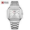 Nuevo Producto Ofns Reloj de Cuarzo Versátil para Hombre Luminoso para Exteriores Calendario Impermeable Tendencia para Viajes Cotidianos Correa de Acero Reloj para Hombre