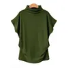 Tops de cuello alto para mujer de talla grande europeos y americanos transfronterizos WISH Amazon camiseta de cuello alto camiseta de manga corta para mujer venta al por mayor de fábrica