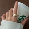 Anillo de plata de ley s925 con diseño de ondas, estilo coreano, simple, irregular, con apertura para hombres y mujeres, joyería de moda.
