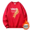 Suéter de algodón para hombre Otoño e Invierno suelto con forro polar engrosado pullover Joven Estudiante cuello redondo todo partido camisa básica moda