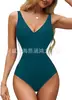Aliexpress Amazon Europeu e Americano Popular Transfronteiriço Multicor Decote V Visual Emagrecedor Cintura Estreita Costas Nuas Look Emagrecedor Maiô Feminino Peça Única