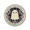 Insignia de Metal con Pintura de Patrón de Flor de Fantasma Lindo de Dibujos Animados Letras Divertidas Accesorios Periféricos de Halloween Broche