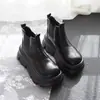 Botines Chelsea para mujer con plataforma añadida, colección otoño/invierno 2026, forrados de felpa, botines, estilo británico, de suela gruesa, botines de moda, botines adelgazantes
