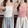 2026 Nuevo Estilo Puro Deseo Hermoso Camisola Blanca con Copas para Mujer, Versión Coreana para Primavera y Verano Capa Base