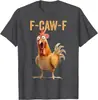Amazon Cross-Border Nova Camiseta de Manga Curta com Gola Redonda Estampa de Galo Divertido F-Caw-F Top Casual de Manga Curta para o Verão