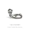 Anillo de Pareja Plata Tailandesa Chiba Espinas de Rosa Abierto para Enviar Novio Confesión Regalo de Cumpleaños Anillo Retro Punk