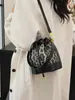 Bolso de Mano Retro con Estampado de Leopardo Transfronterizo Nuevo Moda Coreana Distintivo de Moda Bolso de Hombro de Tendencia Bolso Cruzado Simple tipo Cubo