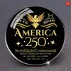 Broche de Acero Inoxidable con Cristal Plano Convexo Vintage Colgante Broche Conmemorativo del 250º Aniversario del Día de la Independencia Estadounidense