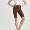 Piel al descubierto, amigable con la piel, sin líneas vergonzosas, de tiro alto, forma de durazno, realzador de glúteos, de cinco puntos, ajustados, shorts de yoga, pantalones de yoga, fitness
