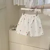 Conjunto Floral para Meninas 2025 Novo Estilo Conjunto Trendy de Duas Peças para Bebês Meninas Conjunto Curto de Verão