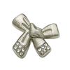 Botão de Metal Dourado com Diamante e Laço para Casaco de Terno Botão Doce para Suéter de Tricô Casaco de Tricô Vestido Fivela Decorativa