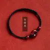 Pulsera de Cuerda Tejida a Mano con Hebilla de Seguridad de Cinabrio para el Año Zodiacal de la Mujer Pulsera Trenzada de Cuerda Roja Natural Nueva Chinoiserie Chinoiserie para Mujer