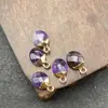 Pedra semi-preciosa borda dourada corte Pingente pequeno oval criativo DIY colar pulseira grampo de cabelo passo material