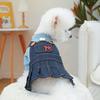 Petcircle Roupas para Cachorro Roupas para Animais de Estimação Roupas para Cães e Gatos Saia Jeans Fofa Retrô Batimento Cardíaco
