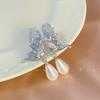 Pendientes de Mariposa de Cristal Imitación Azul Perla Estilo Lujo Accesible Primavera Temprana Nicho Únicos Elegantes de Alta Gama
