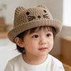 Nuevo Sombrero de Pescador Lindo de Gato para Niños Primavera y Verano para Niños y Niñas, Sombrero Transpirable con Protección Solar, Sombrero de Cubo de Dibujos Animados Estilo Coreano