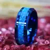Anillo de acero inoxidable con explosiones transfronterizas, moda, baño en caliente, incrustado con nebulosa, anillo de tungsteno dorado, anillo, joyería de comercio exterior