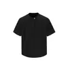 Yidao Vintage 2026 Verão Nova Tendência Estilo Americano Design Plissado Solto Casual Cor Sólida Manga Curta Camiseta Masculina