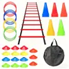 Set de Escalera de Agilidad Equipamiento de Entrenamiento de Fútbol Transfronterizo Discos Marcadores Cuerda para Saltar Paracaídas de Resistencia Aro de Obstáculos Escalera