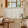 Cortinas Cortas para Ventana de Mirador Estilo Americano al por Mayor Transfronterizo, Cortinas de Cocina, Cortinas Visillo de Encaje Blanco, Media Cortina para Dormitorio, Cortinas para Ventana sin Taladro