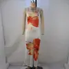 Roupas Femininas Transfronteiriças Europeias e Americanas, Novo Estilo de Verão, Top Tomara-que-Caia Sexy Estampado, Vestido com Ajuste na Cintura e que Molda o Quadril, Moda Feminina com Toque de Luxo
