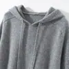Sudadera de Cachemir para Mujer 2026 Otoño Invierno Nueva Elegante Casual Versátil Color Sólido Jersey con Capucha Tejido Caliente Suéter